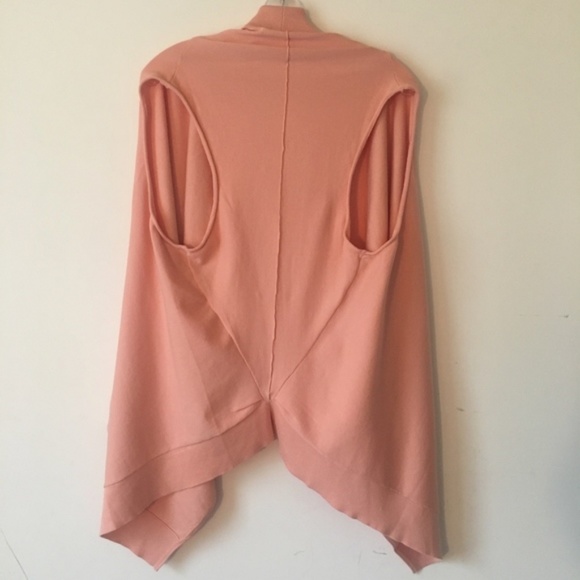 Donna Karan Blush Pink/Peach Knit Duster Vest - Picture 2 of 6